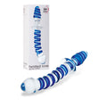 Adam & Eve Twisted Love Glass Dildo - Clear/Blue 24 cm (9.5'') Double Ended Glass Dong