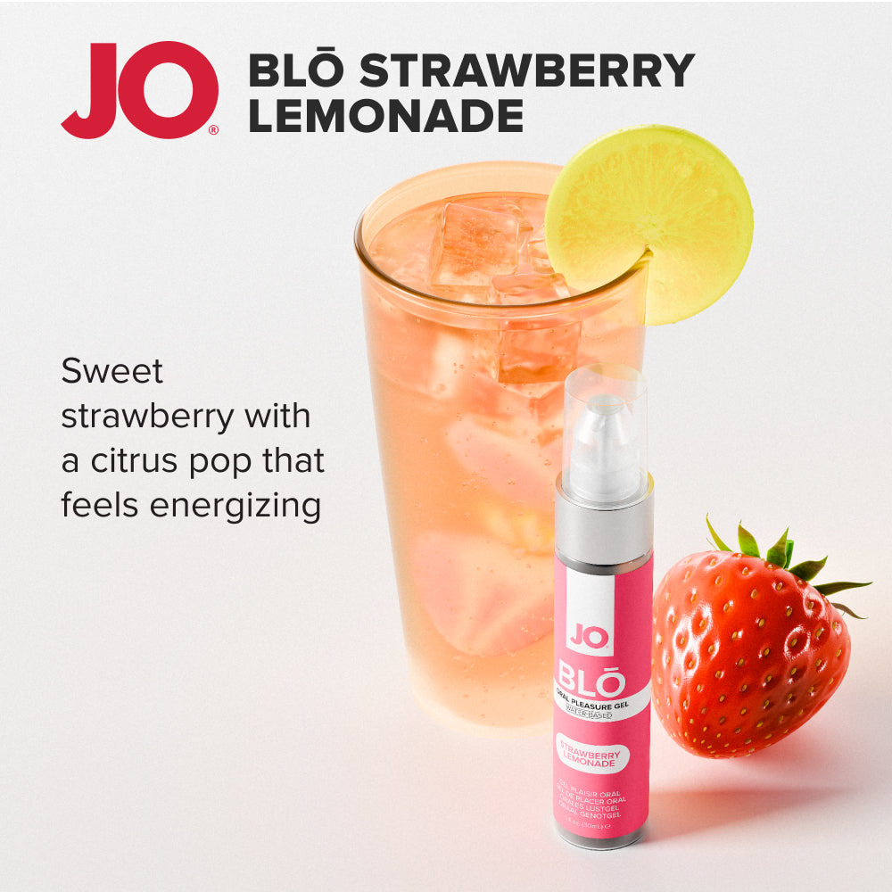 JO Blo Strawberry Lemonade - Strawberry Lemonade Flavoured Oral Pleasure Gel - 30 ml Bottle
