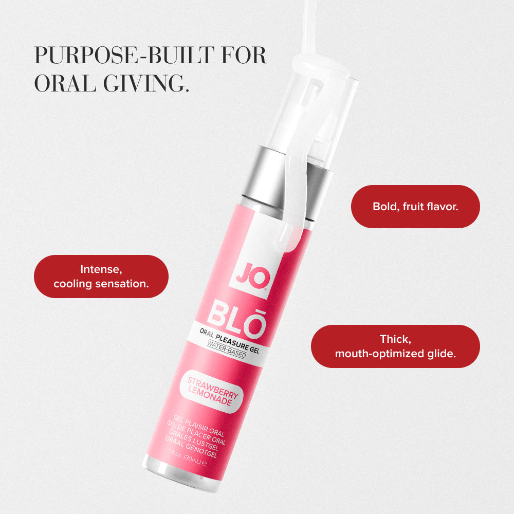 JO Blo Strawberry Lemonade - Strawberry Lemonade Flavoured Oral Pleasure Gel - 30 ml Bottle