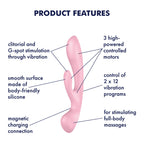 Satisfyer Triple Oh - Pink USB Rechargeable Rabbit Vibrator