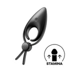Satisfyer Sniper - Black - Black Vibrating Adjustable Lasso Cock Ring