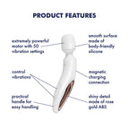 Satisfyer Wand-erland - White - White/Rose Gold USB Rechargeable Massage Wand