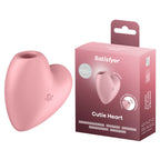Satisfyer Cutie Heart - Light Pink - Light Pink USB Rechargeable Air Pulsation Stimulator with Vibration
