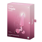 Satisfyer Triple Crystal 2 - Pink - Pink Glass 3-in-1 Butt Plug
