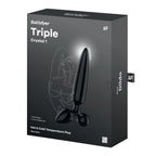 Satisfyer Triple Crystal 1 - Black - Black Glass 3-in-1 Butt Plug