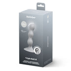 Satisfyer Triple Ball-R - Grey - Grey 18 cm Beaded and Weighted Dildo