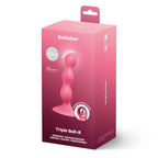 Satisfyer Triple Ball-R - Red - Red 18 cm Beaded and Weighted Dildo