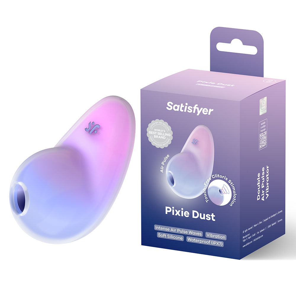 Satisfyer Pixie Dust - Violet/Pink - Violet/Pink USB Rechargeable Vibrating Air Pulse Stimulator