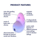 Satisfyer Pixie Dust - Violet/Pink - Violet/Pink USB Rechargeable Vibrating Air Pulse Stimulator