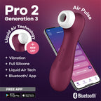 Satisfyer Pro 2 Generation 3 with App Control - Wine Red - Wine Red Touch-Free USB-C Rechargeable Clitoral Stimulator