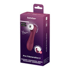 Satisfyer Pro 2 Generation 3 with App Control - Wine Red - Wine Red Touch-Free USB-C Rechargeable Clitoral Stimulator
