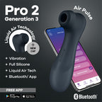 Satisfyer Pro 2 Generation 3 with App Control - Dark Grey - Dark Grey Touch-Free USB-C Rechargeable Clitoral Stimulator
