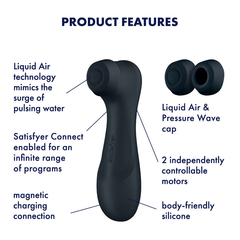 Satisfyer Pro 2 Generation 3 with App Control - Dark Grey - Dark Grey Touch-Free USB-C Rechargeable Clitoral Stimulator