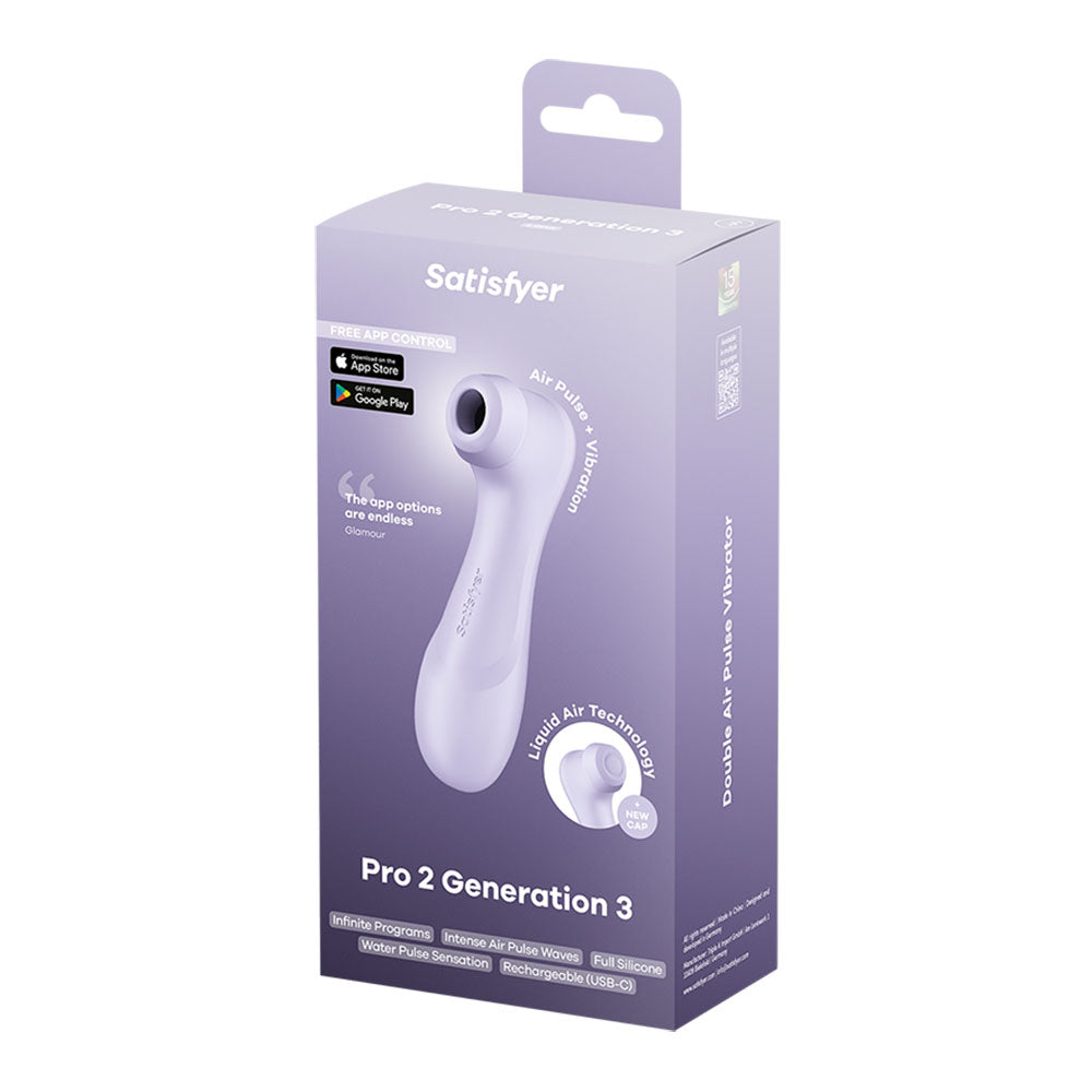 Satisfyer Pro 2 Generation 3 with App Control - Lilac - Lilac Touch-Free USB-C Rechargeable Clitoral Stimulator