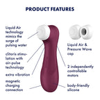 Satisfyer Pro 2 Generation 3 - Wine Red - Wine Red Touch-Free USB-C Rechargeable Clitoral Stimulator