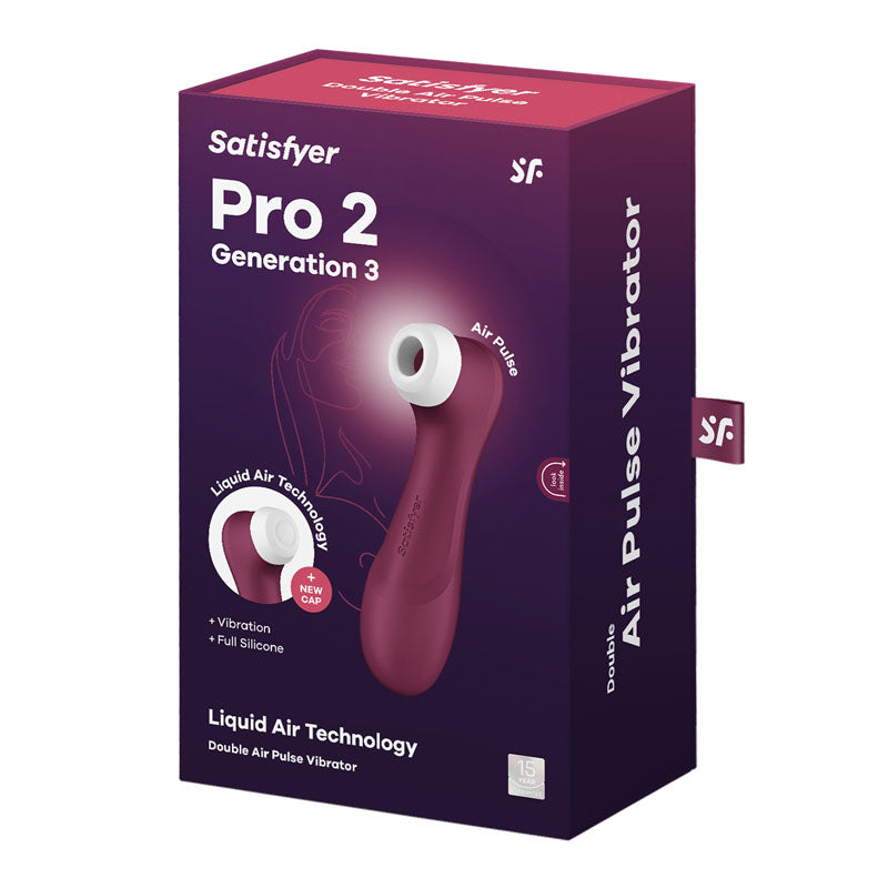 Satisfyer Pro 2 Generation 3 - Wine Red - Wine Red Touch-Free USB-C Rechargeable Clitoral Stimulator
