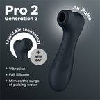 Satisfyer Pro 2 Generation 3 - Dark Grey - Dark Grey Touch-Free USB-C Rechargeable Clitoral Stimulator