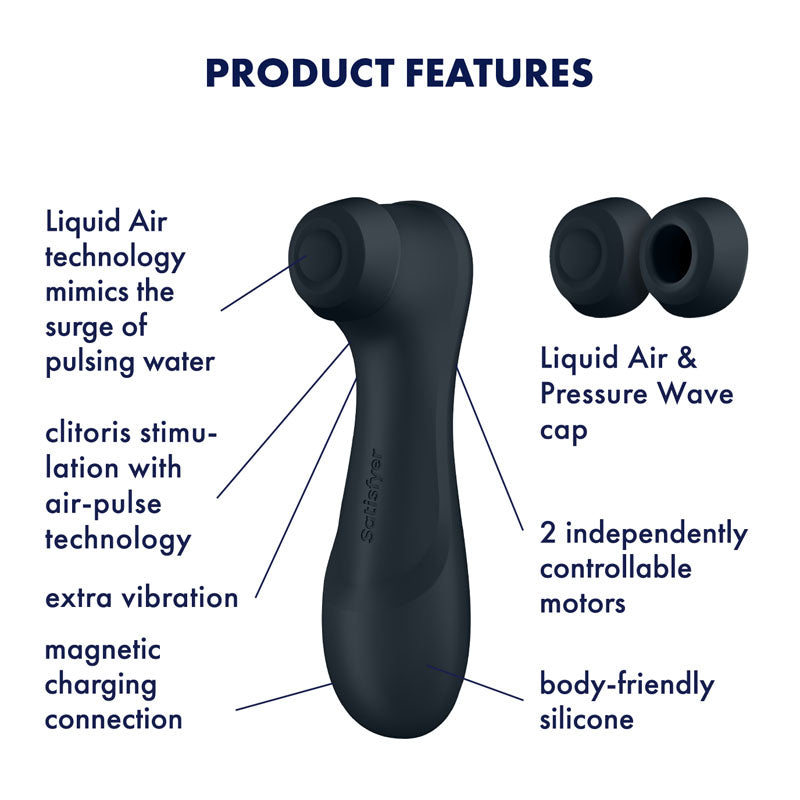 Satisfyer Pro 2 Generation 3 - Dark Grey - Dark Grey Touch-Free USB-C Rechargeable Clitoral Stimulator