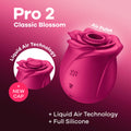 Satisfyer Pro 2 Classic Blossom - Red USB-C Rechargeable Air Pulse Rose Stimulator