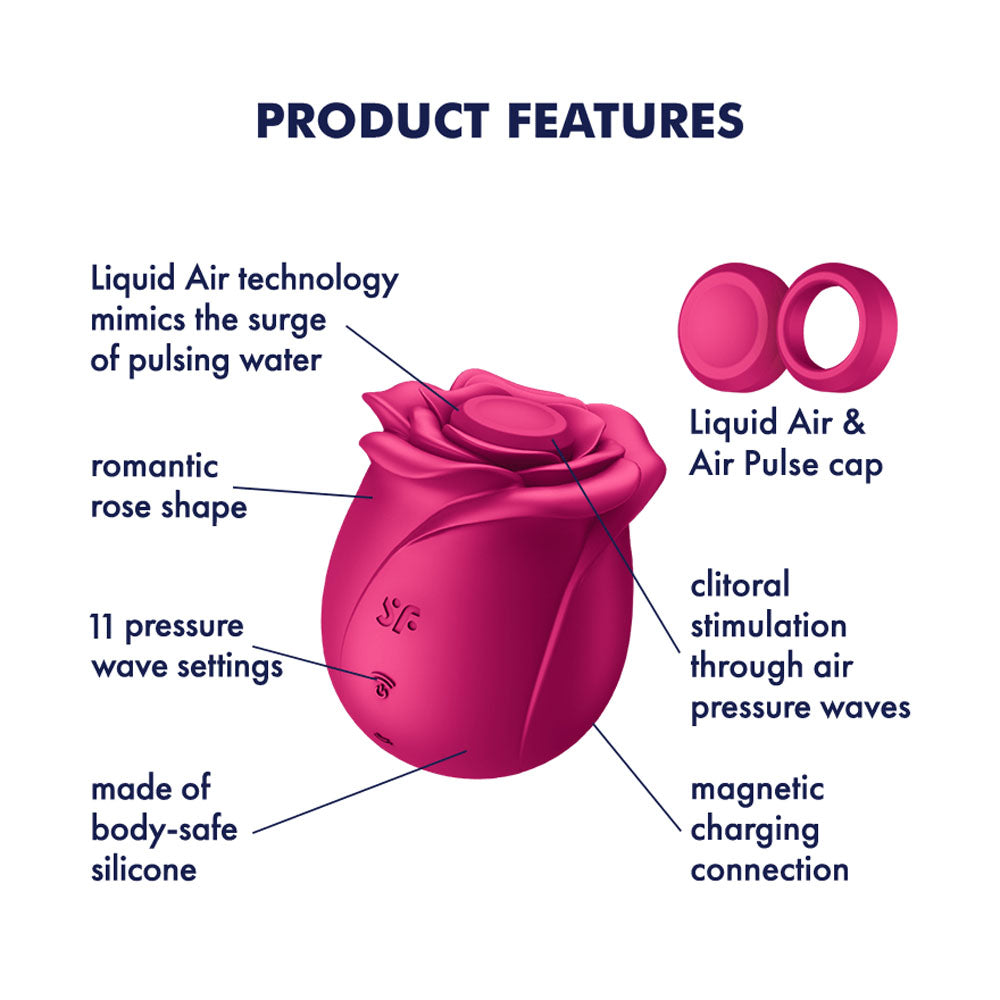 Satisfyer Pro 2 Classic Blossom - Red USB-C Rechargeable Air Pulse Rose Stimulator