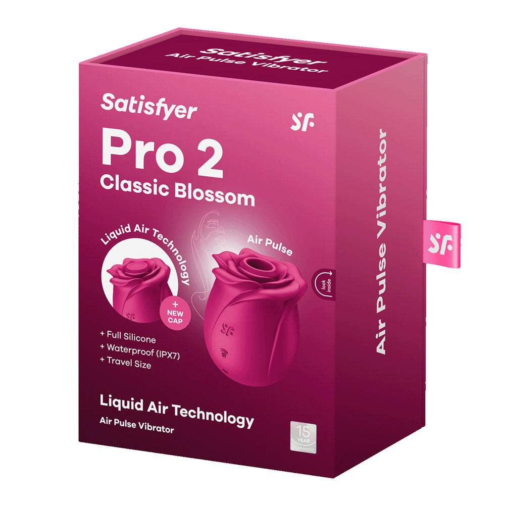 Satisfyer Pro 2 Classic Blossom - Red USB-C Rechargeable Air Pulse Rose Stimulator