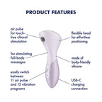Satisfyer Wand-erful - Violet 15.8 cm USB Rechargeable Air Pulse Massage Wand
