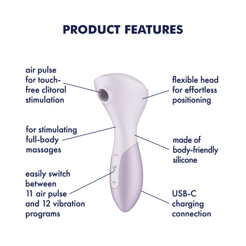 Satisfyer Wand-erful - Violet 15.8 cm USB Rechargeable Air Pulse Massage Wand