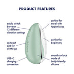 Satisfyer Drop To Go - Mint - Mint Green USB Rechargeable Clitoral Stimulator