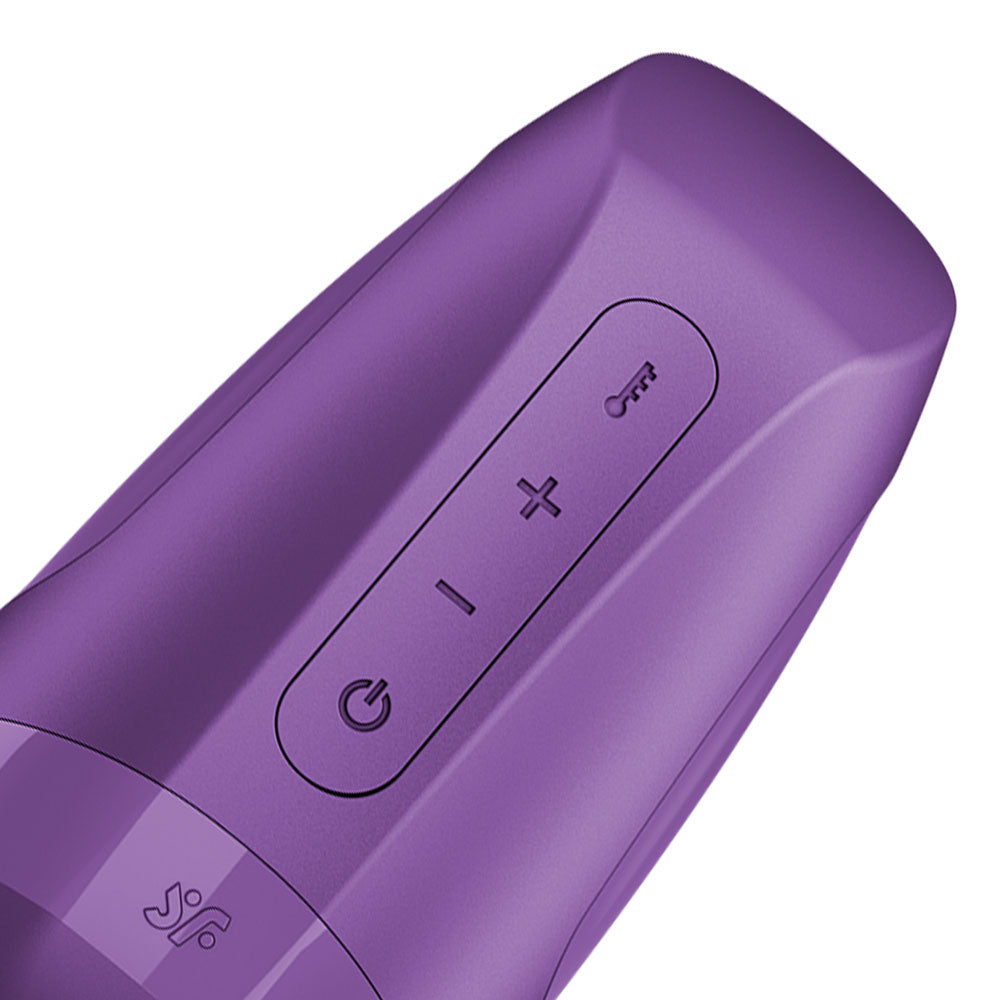 Satisfyer Men Heat Vibration - Battery Series - Purple Heating and Vibrating Masturbator