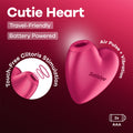 Satisfyer Cutie Heart - Battery Operated - Pink Air Pulsation Stimulator with Vibration