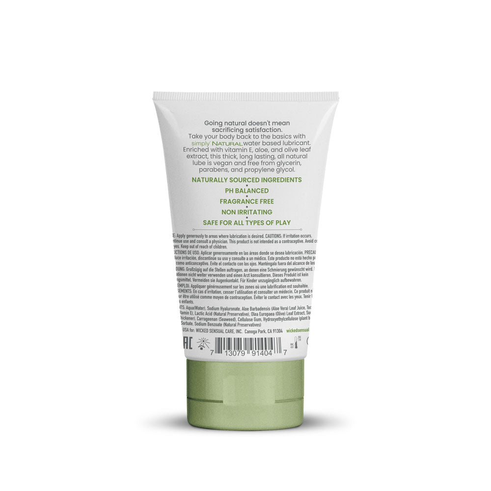 Wicked Simply Natural - Water Based Lubricant - 120 ml (4 oz) Bottle