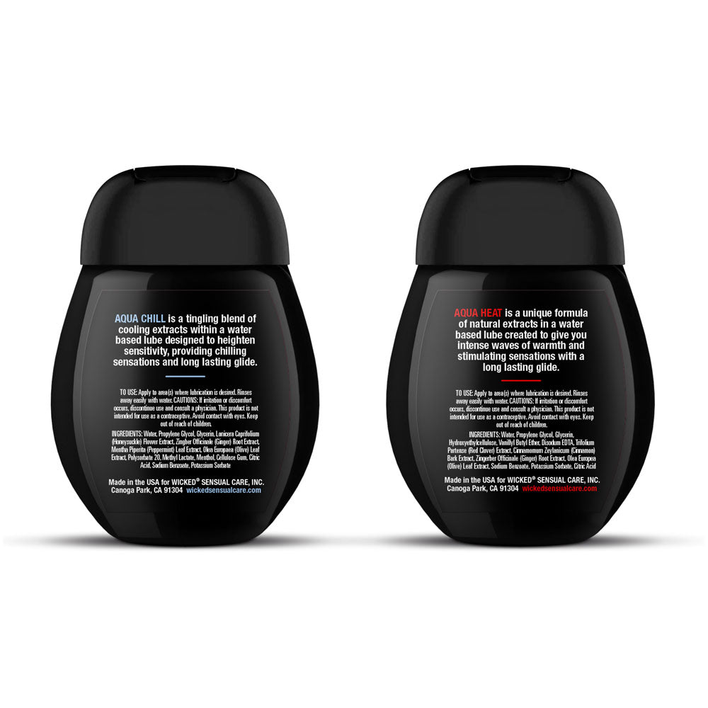 Wicked Sensation Kit - Warming & Cooling Water Based Lubricants - 2 Pack of 45 ml Bottles