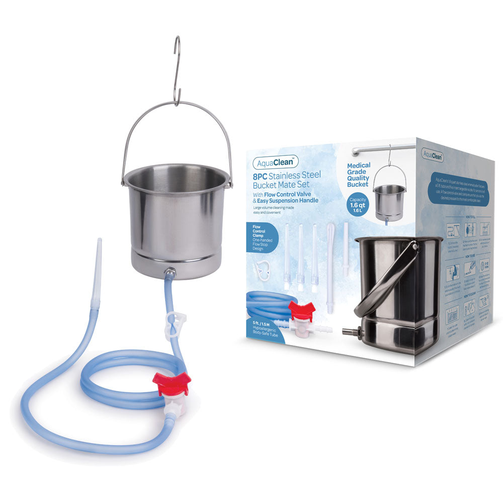AquaClean 8PC Stainless Steel Bucket Mate Set - Cleansing Kit - 8 Piece Set