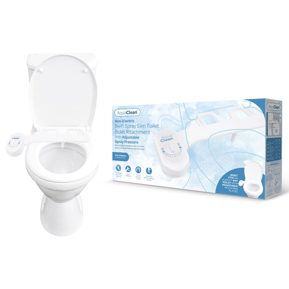 AquaClean Swift Spray Slim Toilet Bidet Attachment - White Non-Electric Bidet Attachment