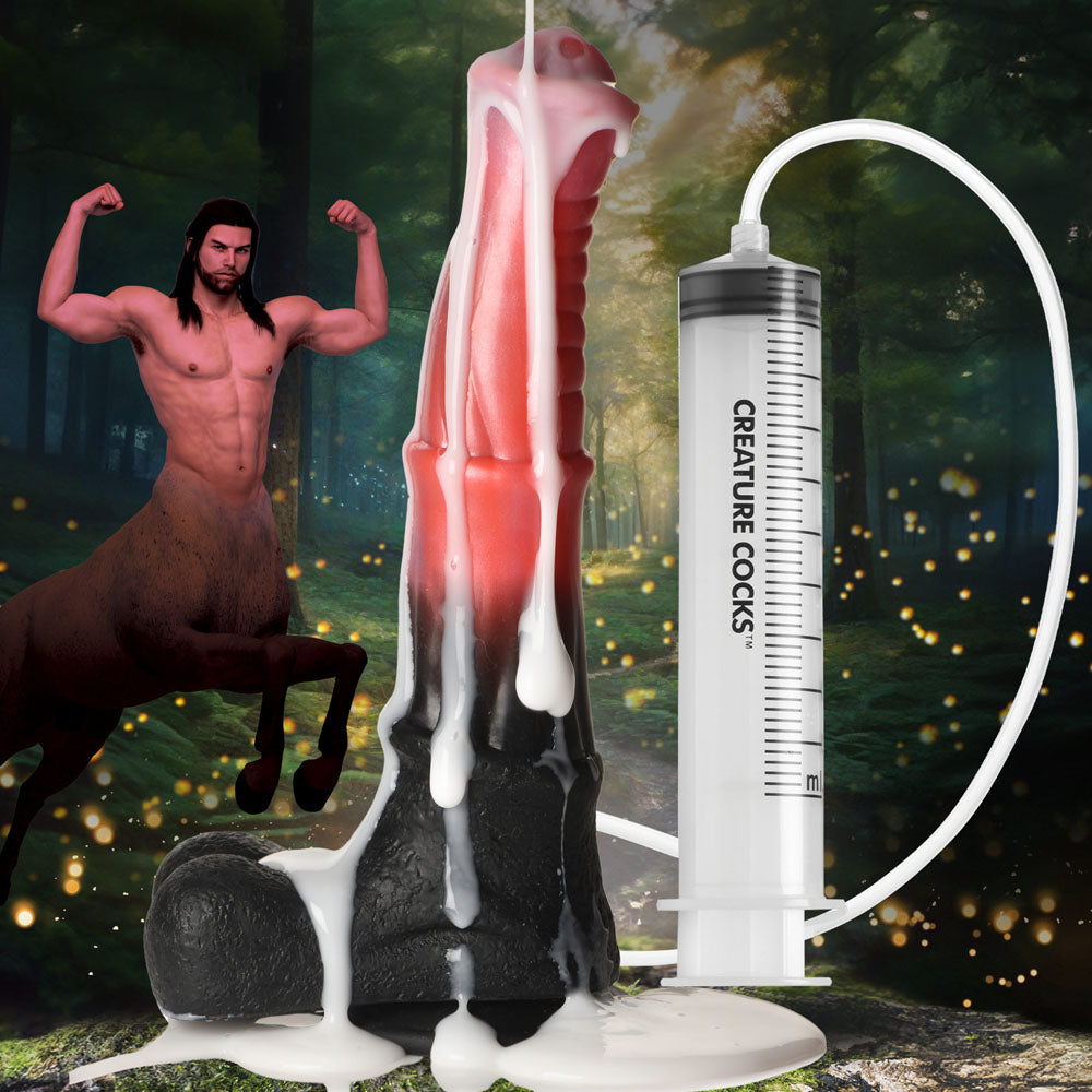 Creature Cocks Centaur Explosion - Pink/Black 24.5 cm Squirting Fantasy Dildo