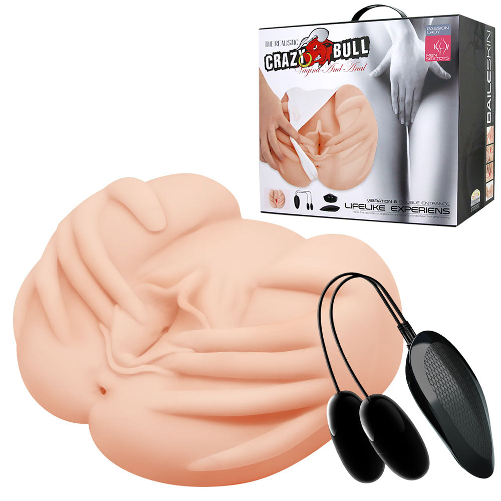 CRAZY BULL Vibrating Spread Torso - Flesh Vibrating Spread Torso Masturbator