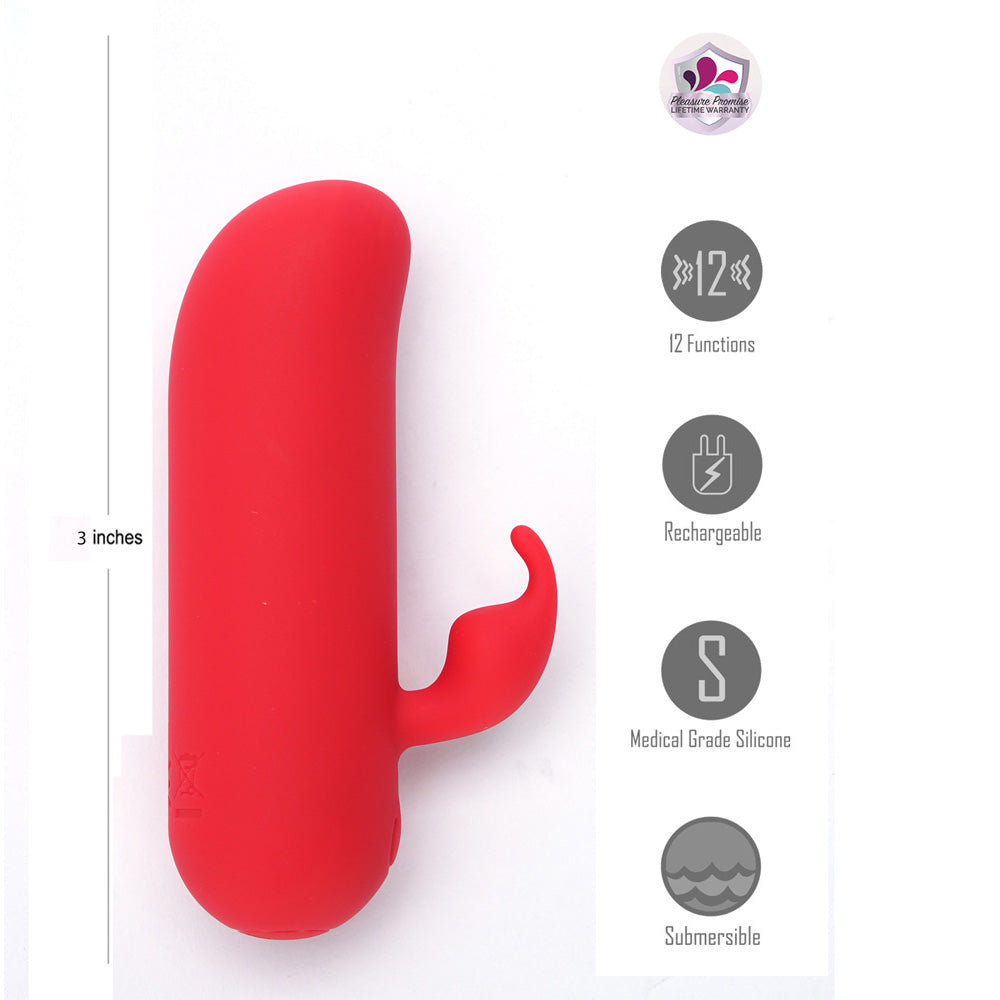Maia ZIA - Red 7.6 cm USB Rechargeable Mini Bullet Rabbit