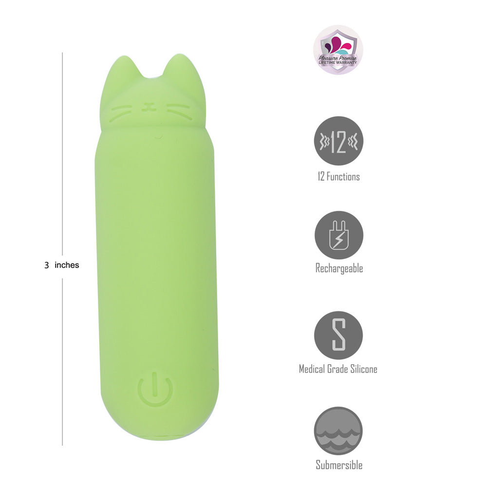 Maia ALLIE - Green 7.6 cm USB Rechargeable Vibrating Bullet