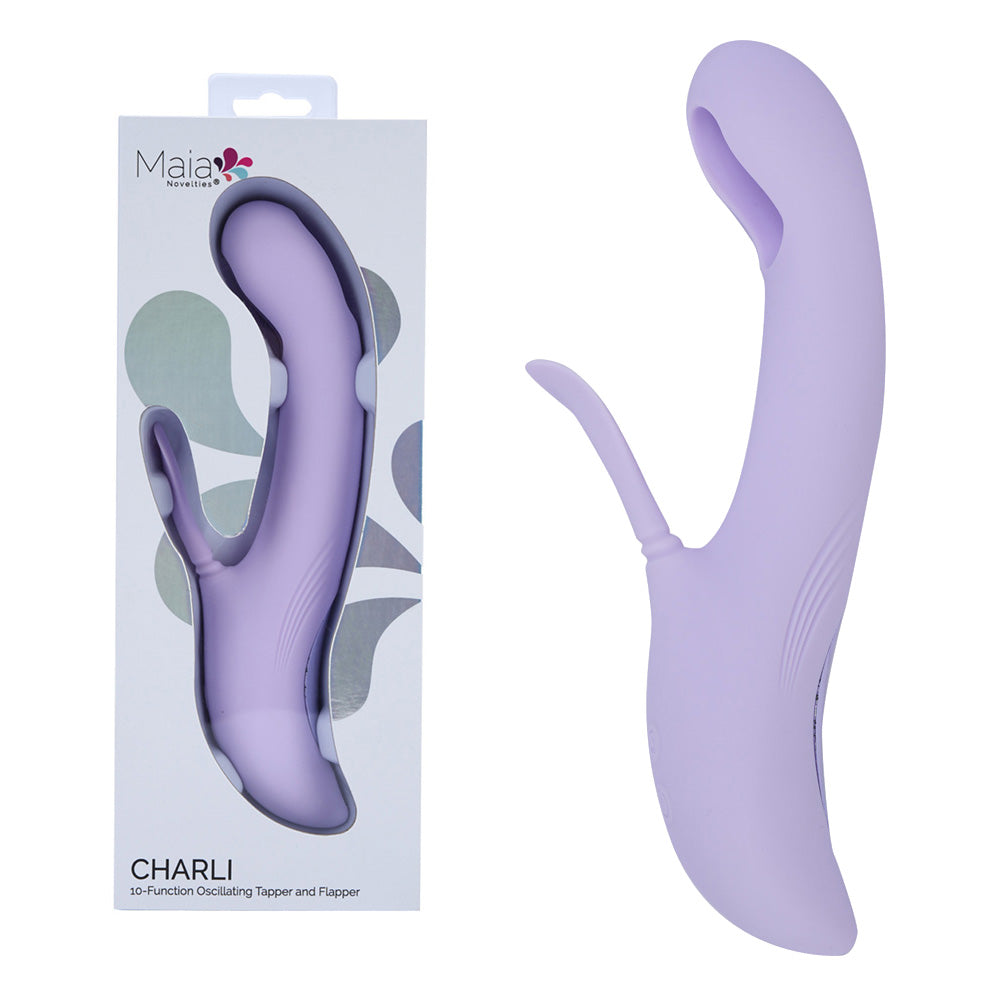 Maia CHARLI - Lavender 22.9 cm USB Rechargeable Flapping & Tapping Rabbit Vibrator