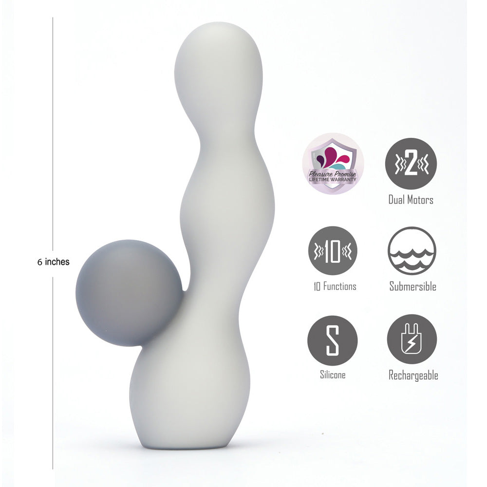 Maia PRESLEY - Grey 15.2 cm USB Rechargeable Rabbit Vibrator