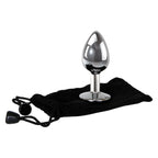Adam & Eve Clear Gem Anal Plug - Small - Metallic 7.1 cm Small Butt Plug with Clear Gem Base