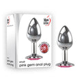 Adam & Eve Pink Gem Anal Plug - Small - Silver Small 7.1 cm Metal Butt Plug with Pink Gem