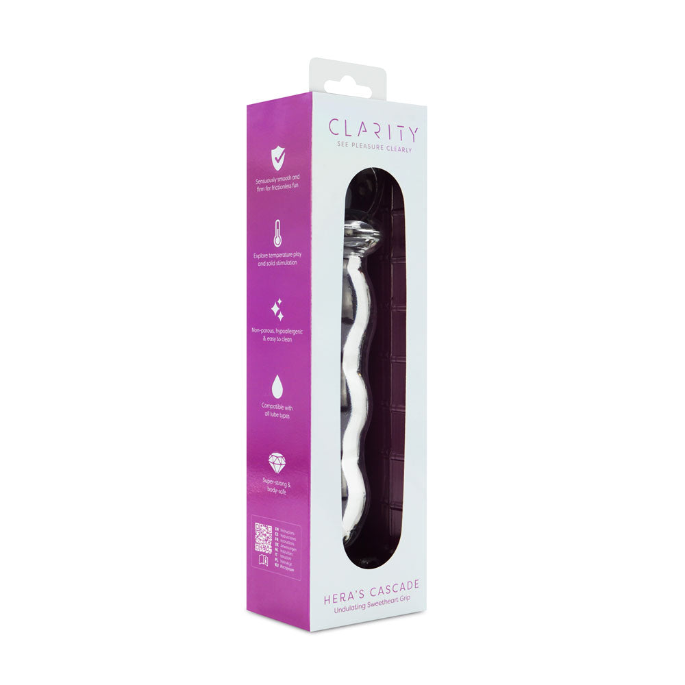 Clarity - Hera's Cascade - Clear 15 cm Glass Dildo