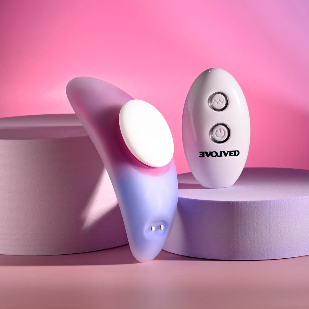 Evolved PARADISE PANTY - Pink/Purple USB Rechargeable Panty Vibrator with Remote Control