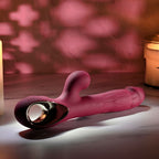 Evolved BURSTING WITH PLEASURE - Red 25.4 cm USB Rechargeable Vibrator with Tapping Clitoral Stimulator