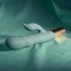 Evolved THE SHIMMY - Green USB Rechargeable Thrusting Rabbit Vibrator