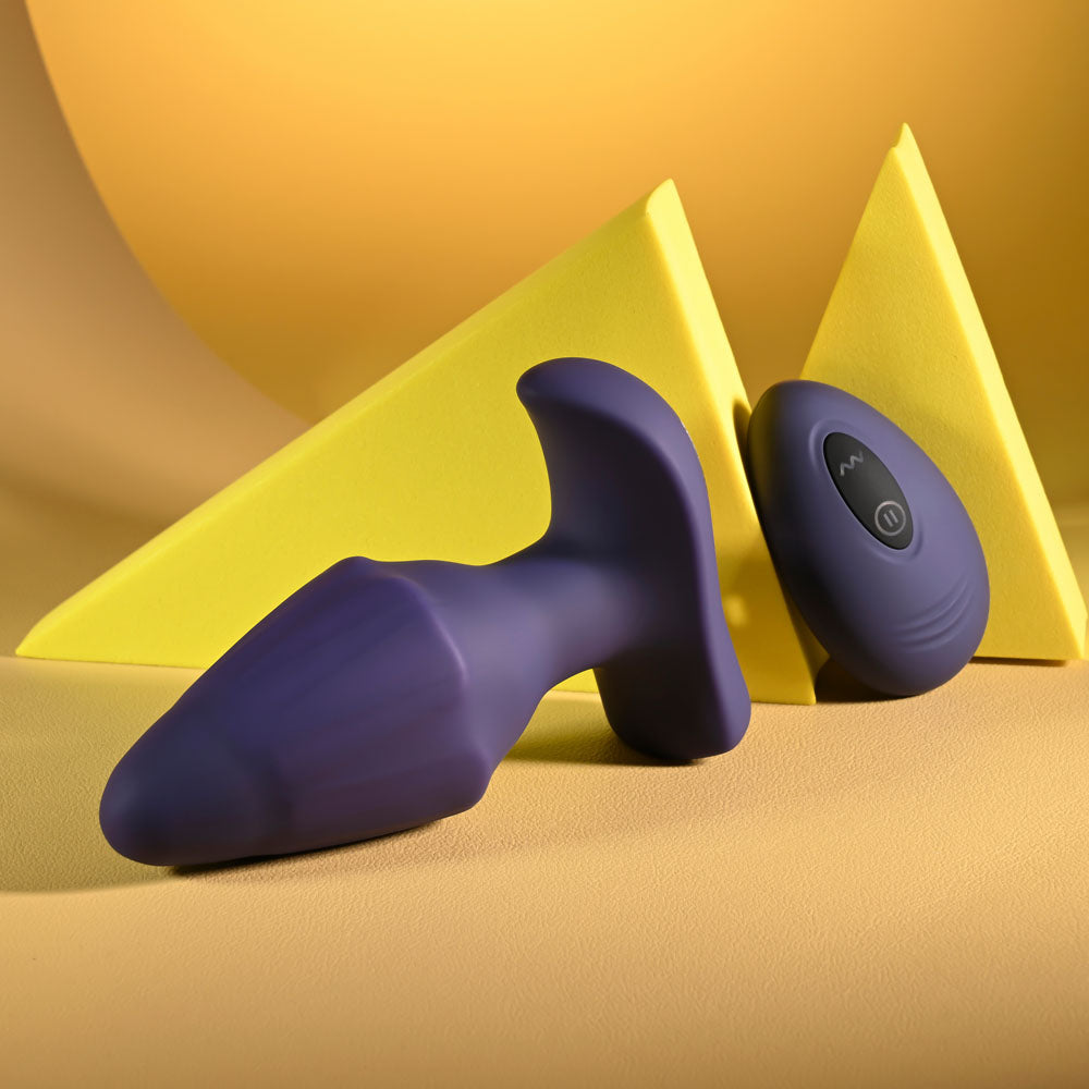 Evolved STARBURST - Purple 10.1 cm USB Rechargeable Vibrating Butt Plug with Wireless Remote