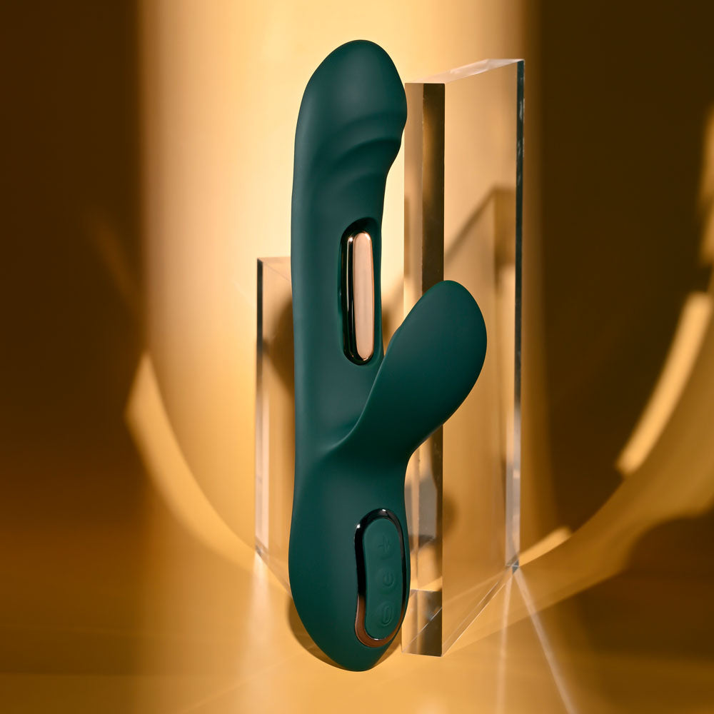 Evolved HEART OF GOLD - Green USB Rechargeable Rabbit Vibrator