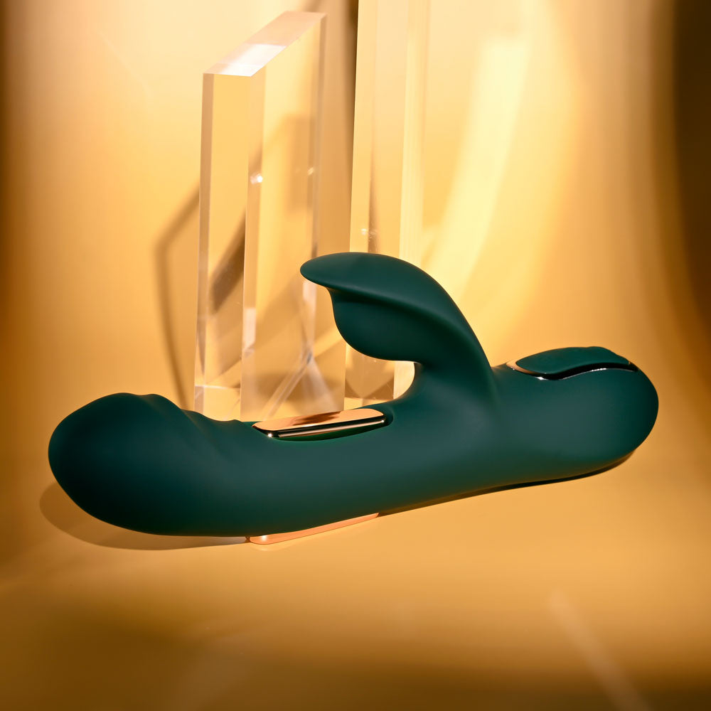 Evolved HEART OF GOLD - Green USB Rechargeable Rabbit Vibrator