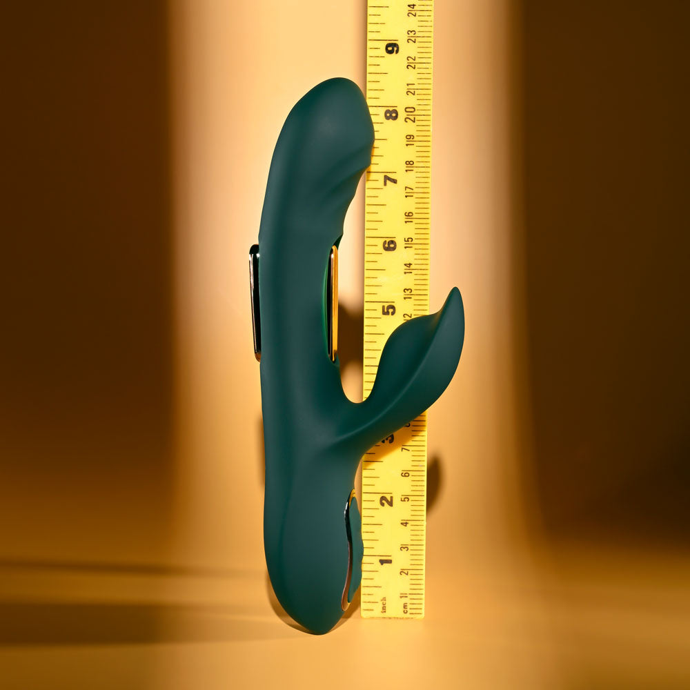 Evolved HEART OF GOLD - Green USB Rechargeable Rabbit Vibrator